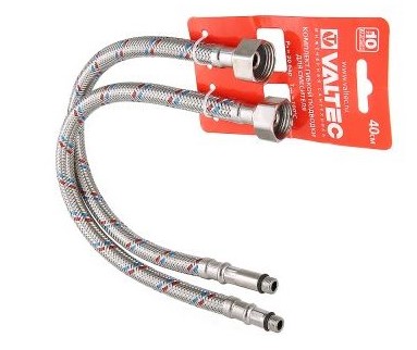 Комплект подводок М10х1 18 и 35 мм НВ 1/2" 40 см для смесителя из нержавеющей стали VALTEC