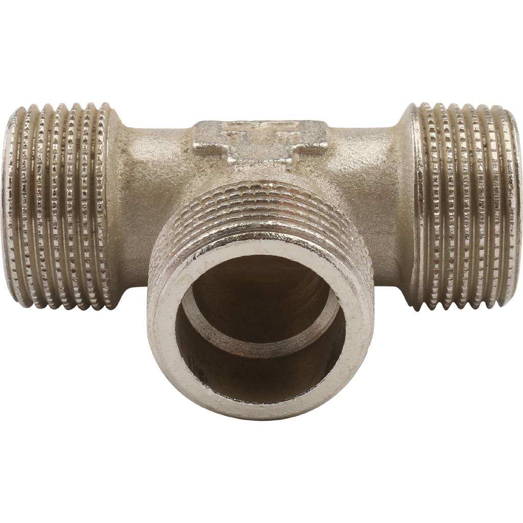 Тройник резьбовой НР 3/4" никель TIEMME