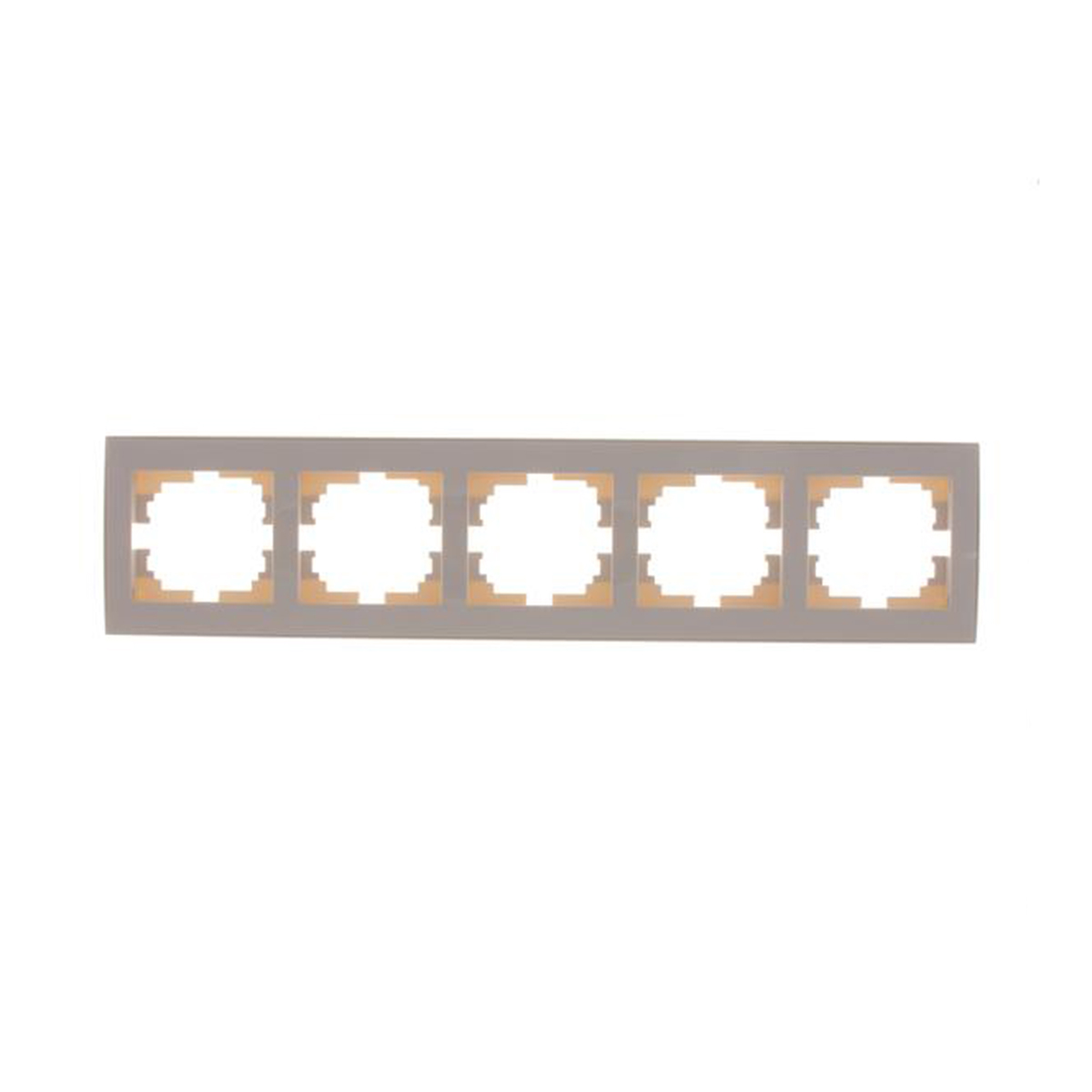 Рамка "rain" 5 местн. горизонтальная, кремовый (1/10/120) "lezard" 703-0303-150