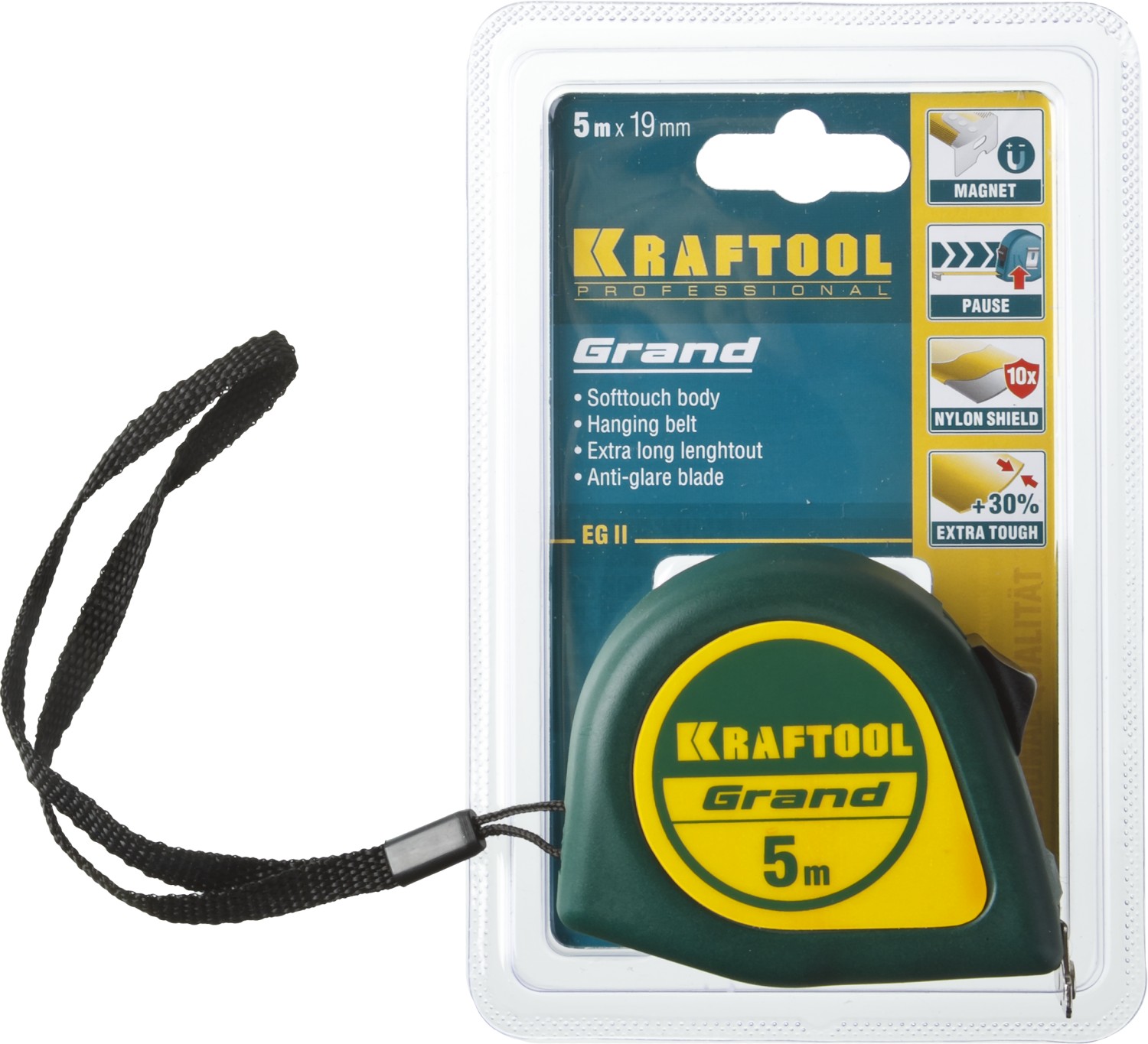 KRAFTOOL Grand, 5 м х 19 мм, рулетка (34022-05-19)