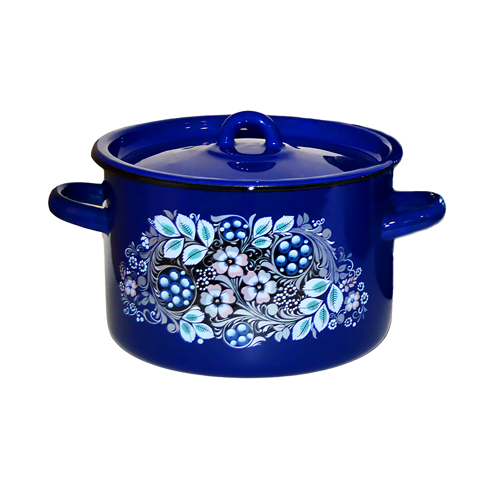 Кастрюля эмалиров. с крышкой декор. 7 л (1/2) "стальэмаль"  1с18с