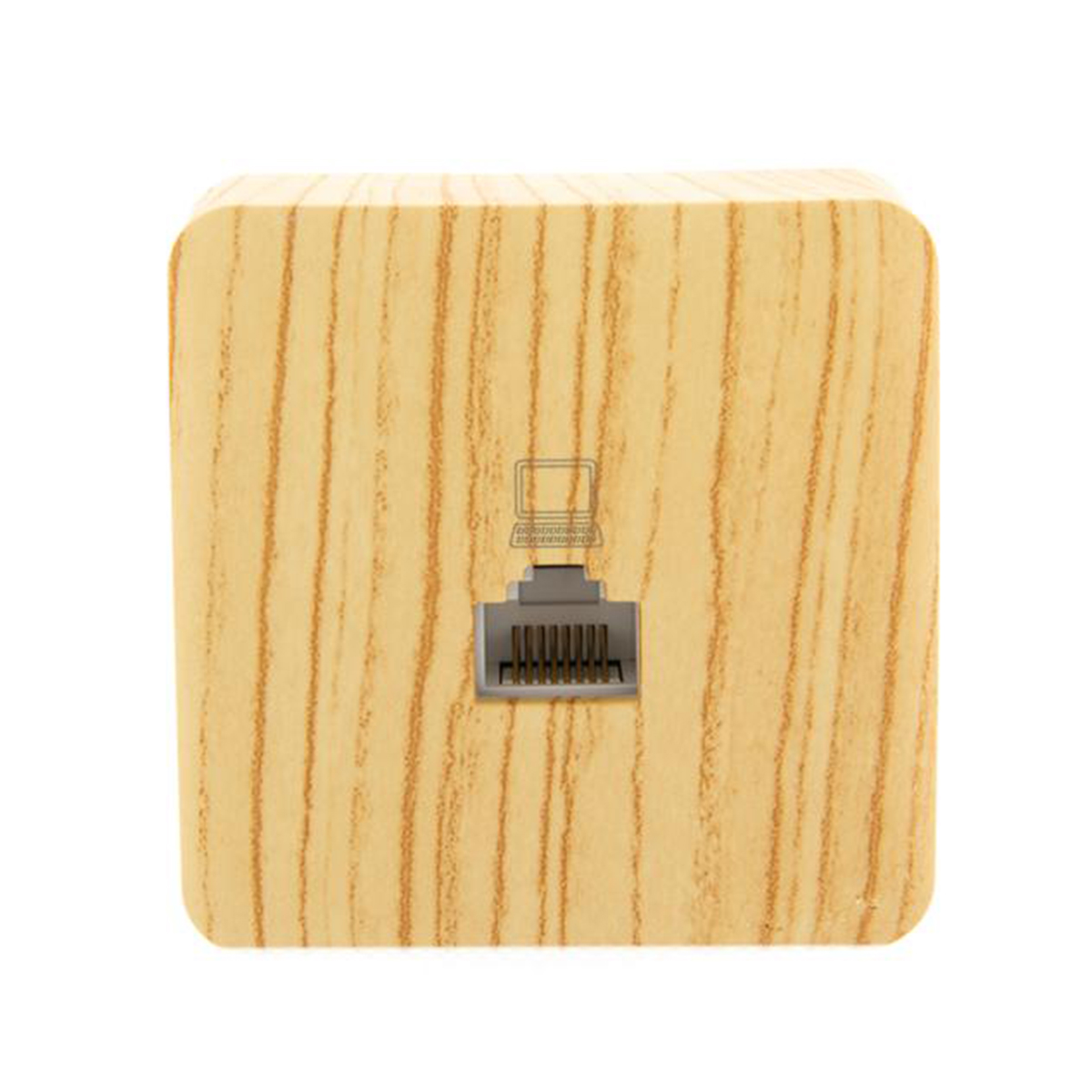 Розетка компьютерная открыт. уст. "viola" 1 местн., беленый дуб (1/12/144) "lezard" 751-5200-139