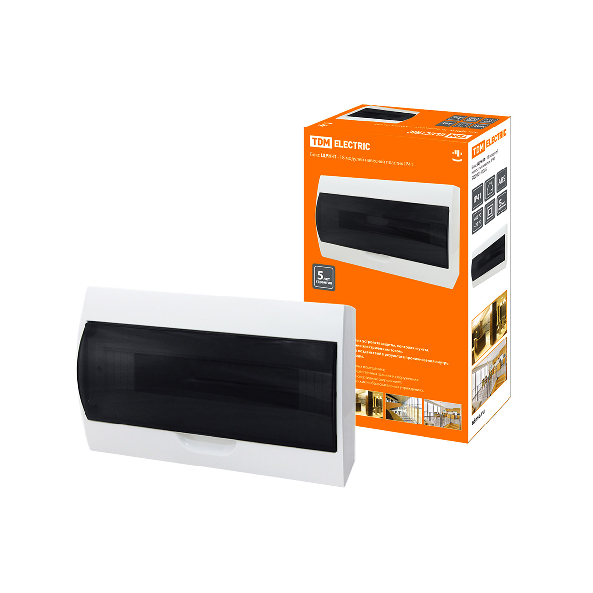 Щиток распределительный навесной щрн-п 18 модулей, пластик ip41 (1/10) tdm sq0901-0005
