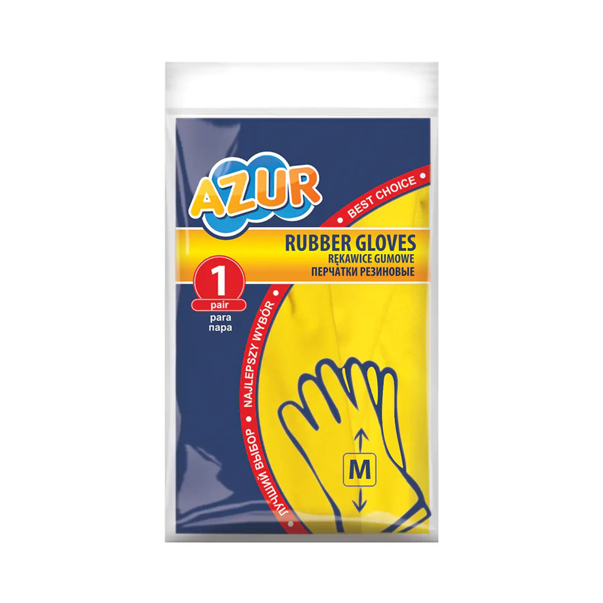 Перчатки резиновые латексные "azur" размер м (1/12/144) "york"