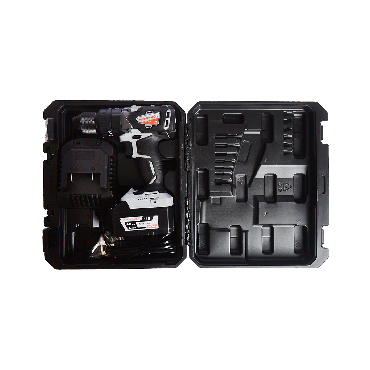 Дрель-шуруповерт аккум. дау-13/18в (кейс, 1 аккум.) (1/5) "интерскол" 574.4.1.70