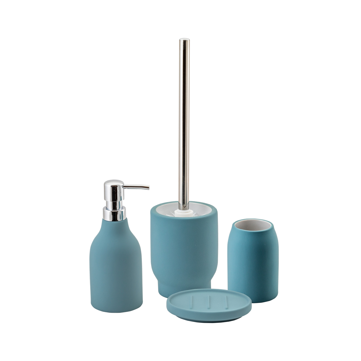 Туалетный набор "unna" ерш с подставкой, керамика/резина (св-гол.) (1/6) "аквадекор" atc-1204lbl-05