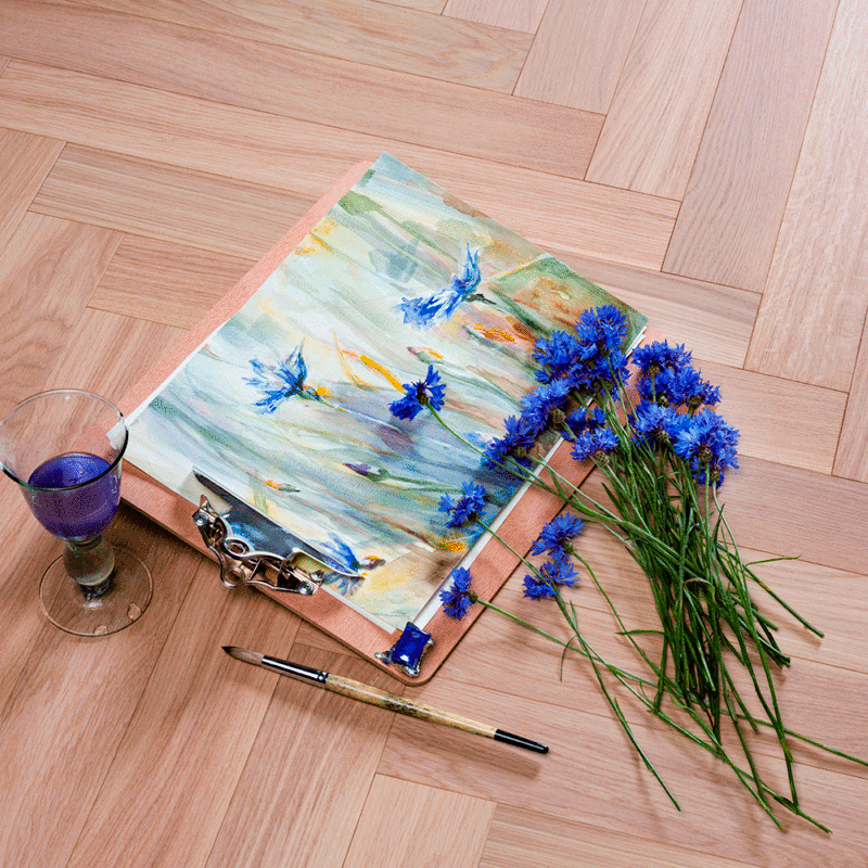 Coswick Английская ёлка 3-х слойная T&G шип-паз (90°) 1122-1555 Серый Дэви (Порода: Дуб)