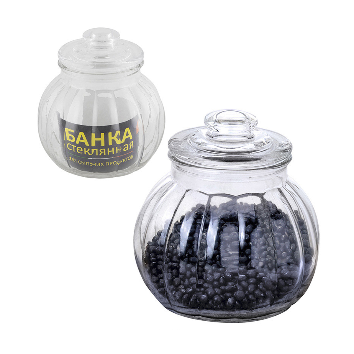 Банка для сыпучих продуктов "bolla" 1,3 л с крышкой, стекло (1/12) "mallony"
