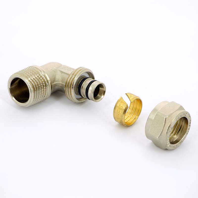 Угол обжимной НР 16 х 1/2" 90° UNI-FITT для м/п труб