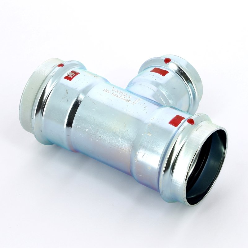 Тройник пресс 54x42x54 оцинкованная сталь Prestabo VIEGA