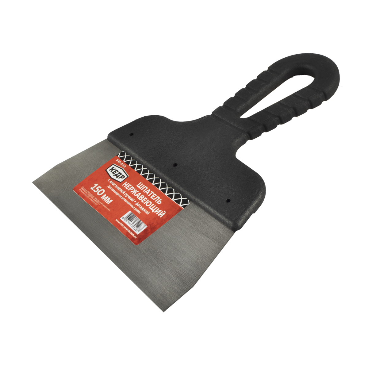 Шпатель фасадный нерж. 150 мм пластм. ручка (1/50) "кедр"  040-0150