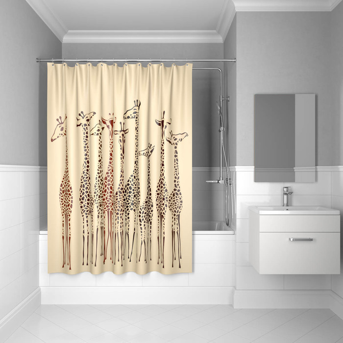 Штора для ванной 200*180 см (полиэстер) safari friends (1/20) "iddis" 570p18ri11