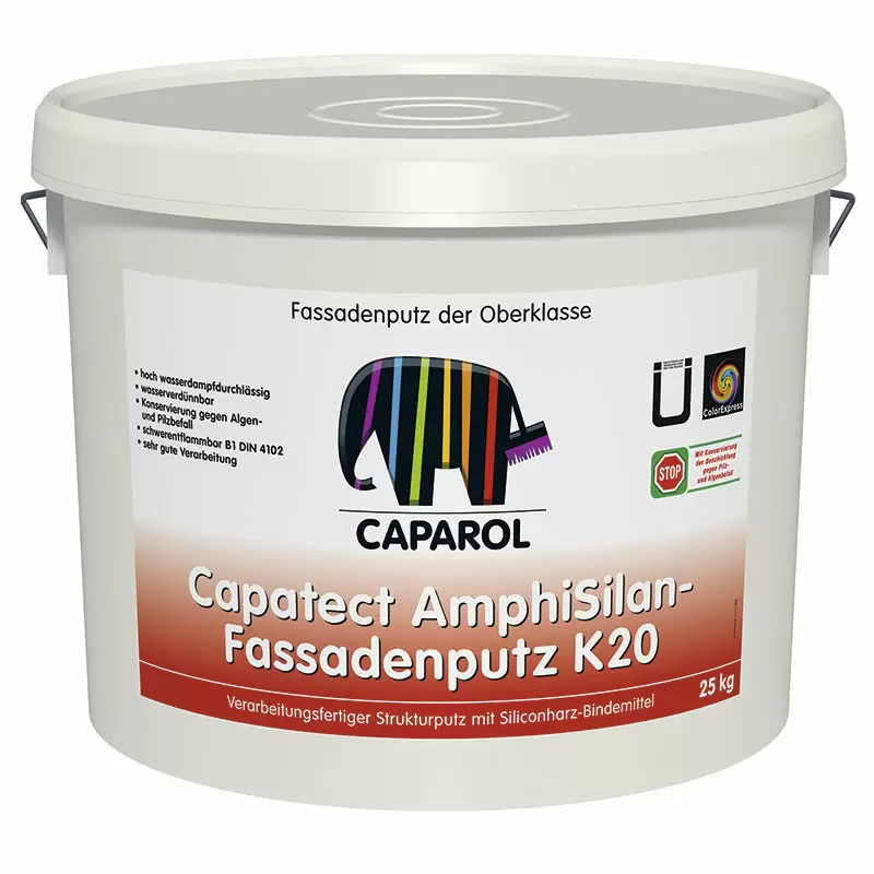 CAPAROL CAPATECT AMPHISILAN FASADENPUTZ K20 штукатурка на основе силиконовых смол, камешковая (25кг)
