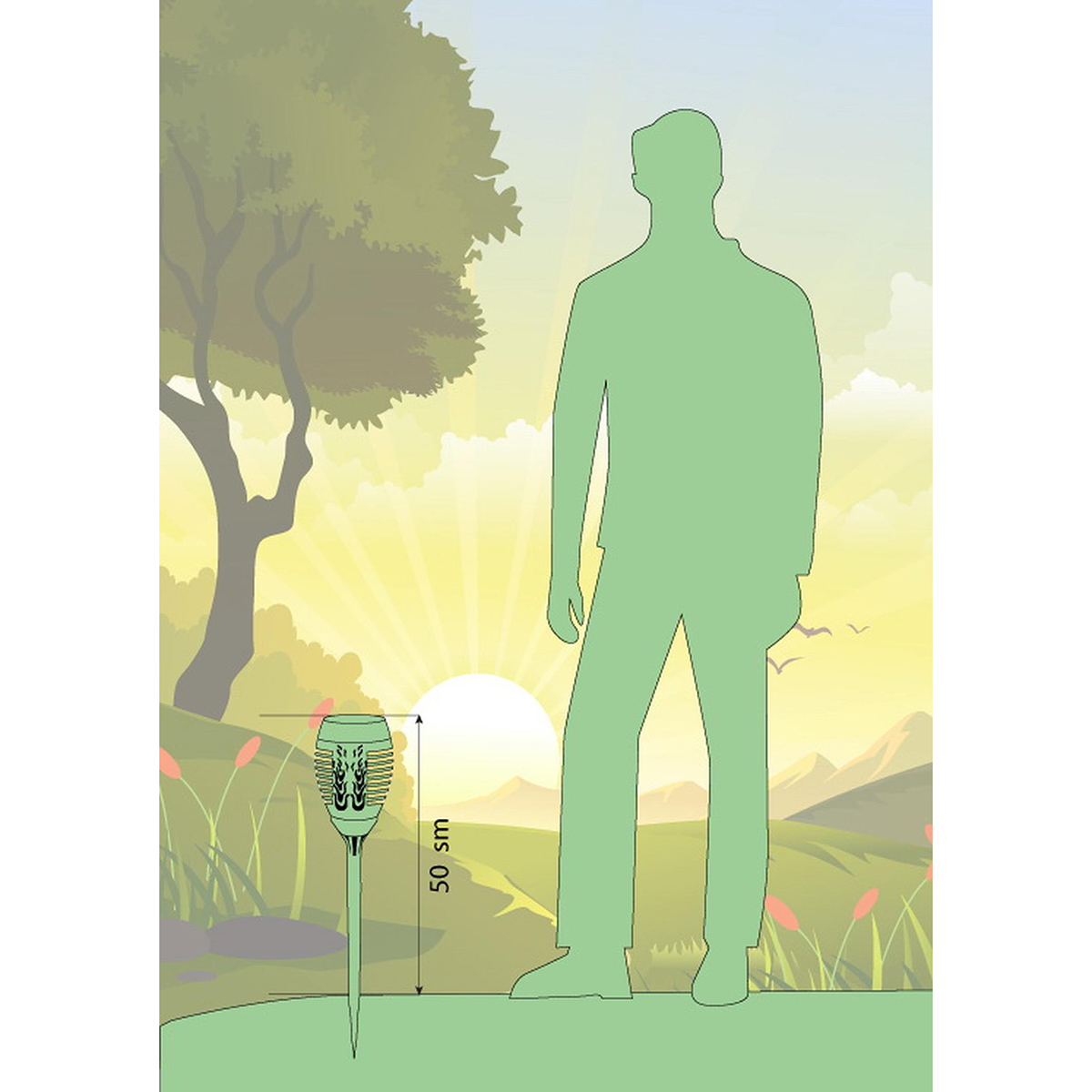 Светильник садовый светодиод. "маори огонь" 36 led солнеч. батарея (1/12) "старт"