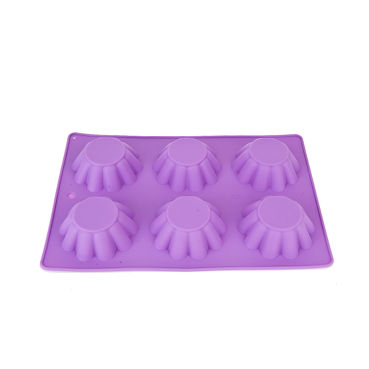 Форма для выпечки силикон. "цветочная поляна" 6 ячеек d=8 см, 30,5*20,5*3,5 см  (1/100) 9902593