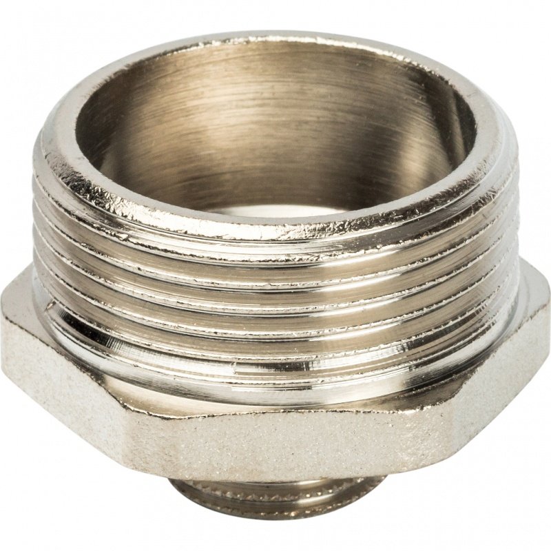 Ниппель переходной резьбовой НР 1"1/4 x 1/2" никель STOUT
