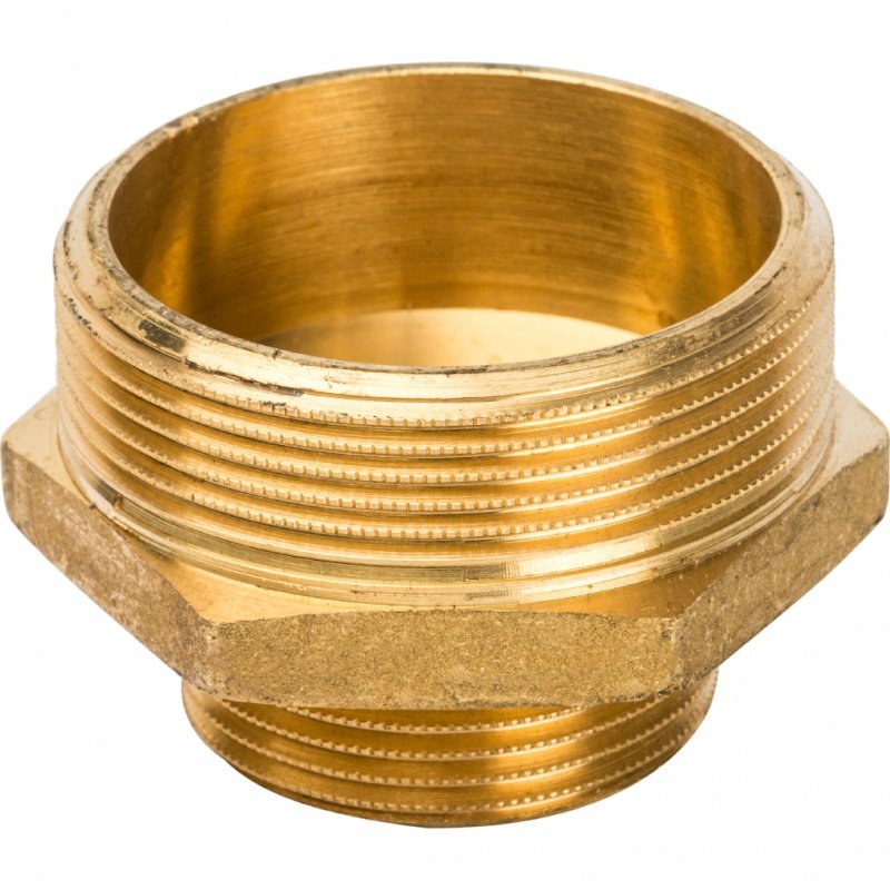 Ниппель переходной резьбовой НР 2" x 1"1/4 латунь STOUT