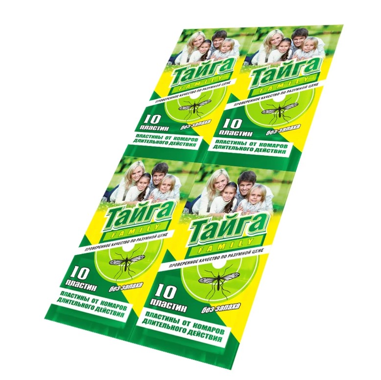Средство от комаров "тайга" family пластины 10 шт. (1/100)