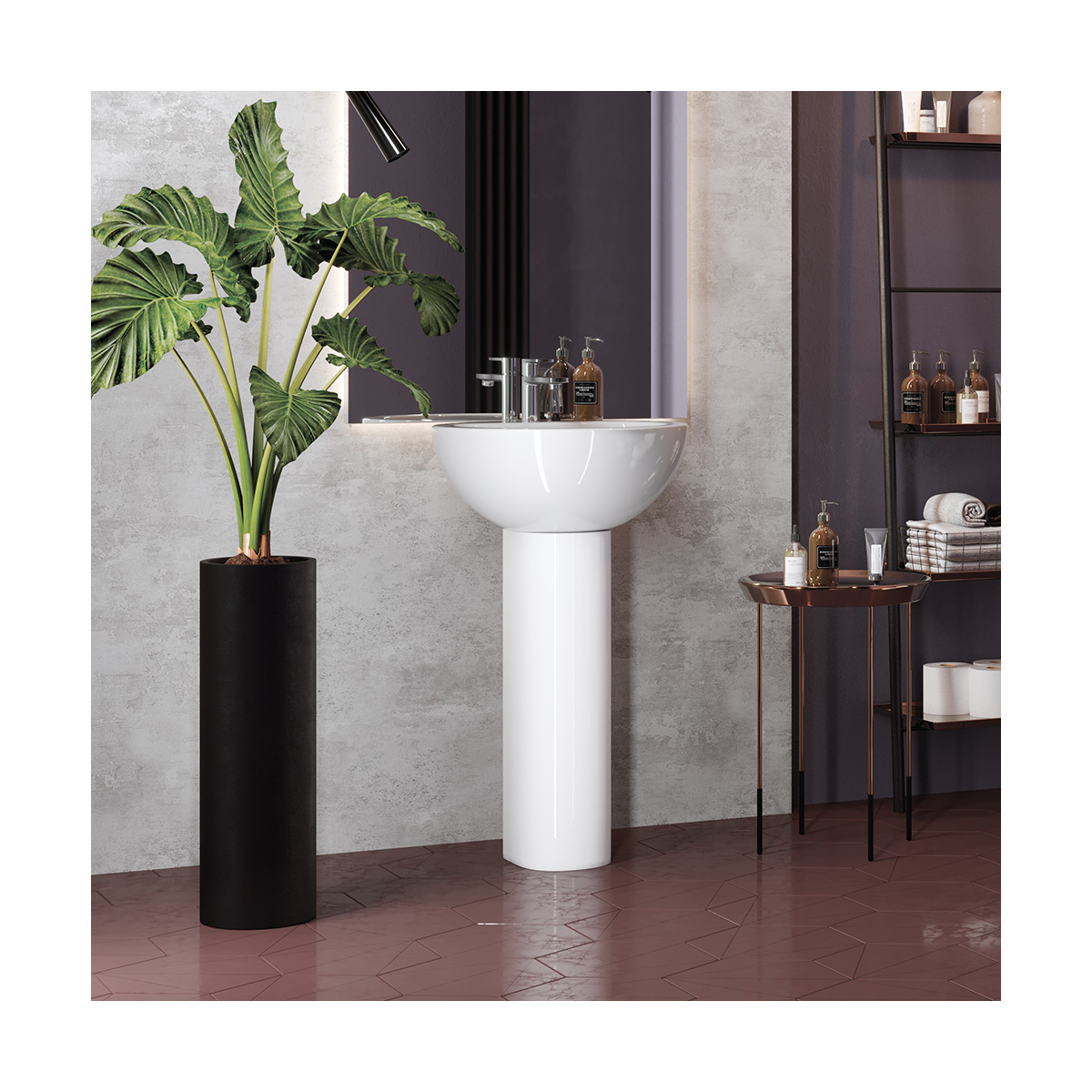 Раковина "art" белая "sanita luxe"  wb.pd/art/50-c/wht.g/s1