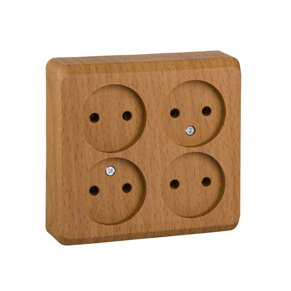 Розетка открыт. уст. "этюд" 4-х местн. 16а, бук (1/7/84) "schneider"