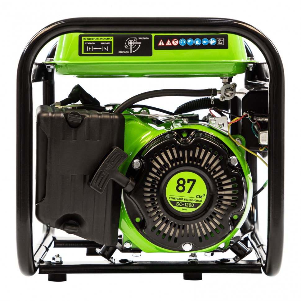 Генератор бензиновый БС-1200, 1 кВт, 230 В, четырехтактный, 5.5 л, ручной стартер Сибртех (94541)