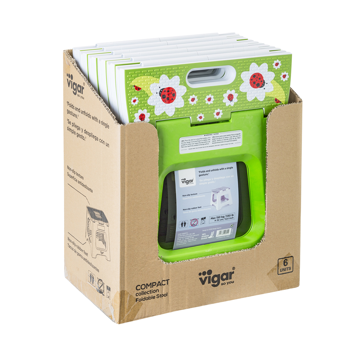 Табурет складной "stool ladybug" 32 см зеленый (1/6) "vigar" 4229