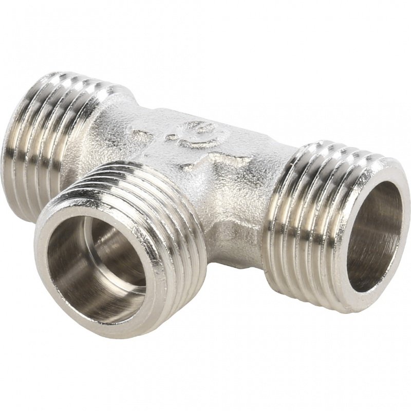 Тройник резьбовой НР 1/2" никель STOUT