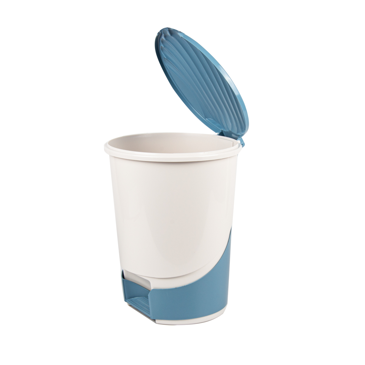 Ведро для мусора пласт. 10 л  с педалью (светло-бежев.) (1/2) "альтернатива" м1381