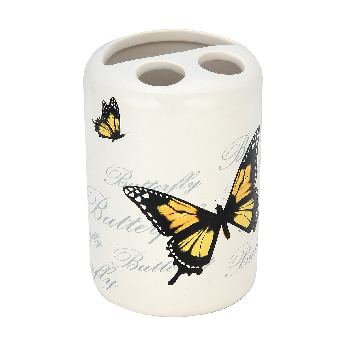 Стакан для ванной комнаты "бабочки" tbh-fly, с разделителями, керамика (1/4/24) "рыжий кот"