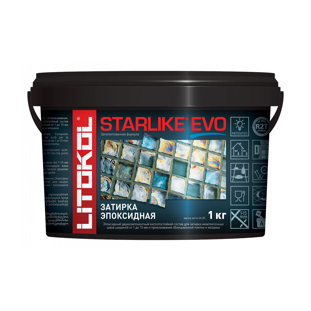 Затирка эпоксидная 2-х комп. "starlike evo" s.400 verde salvia, ведро 1 кг (1) litokol