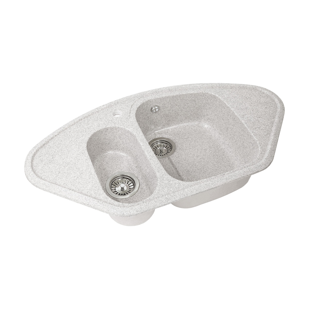 Мойка для кухни врезная искуств. камень gs-14-310 угловая двойная 945*495 мм серая "granstones"