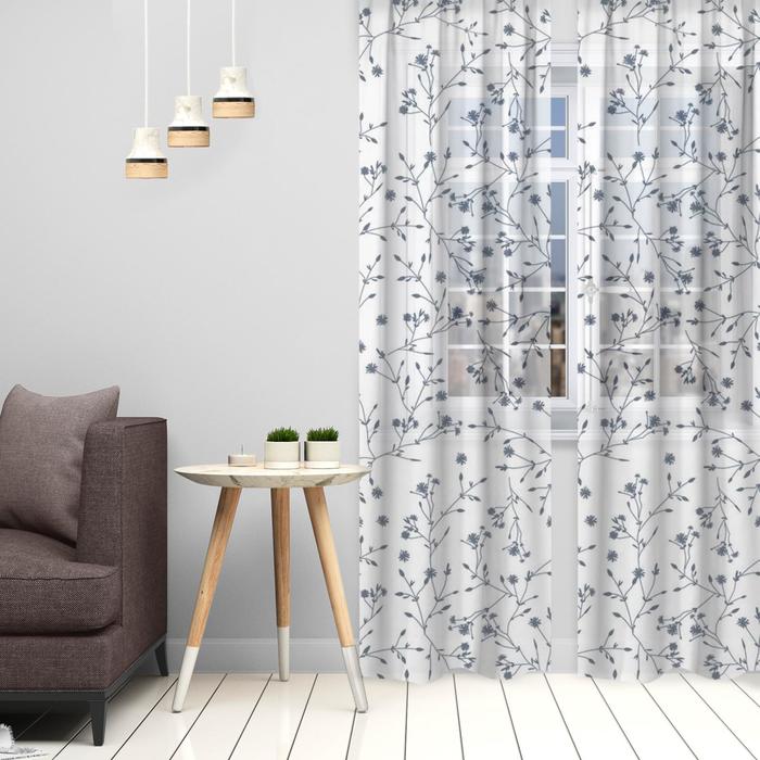 Тюль "flowers" 145*260 см компл. 2 шт. (1/25) "этель" 5525186