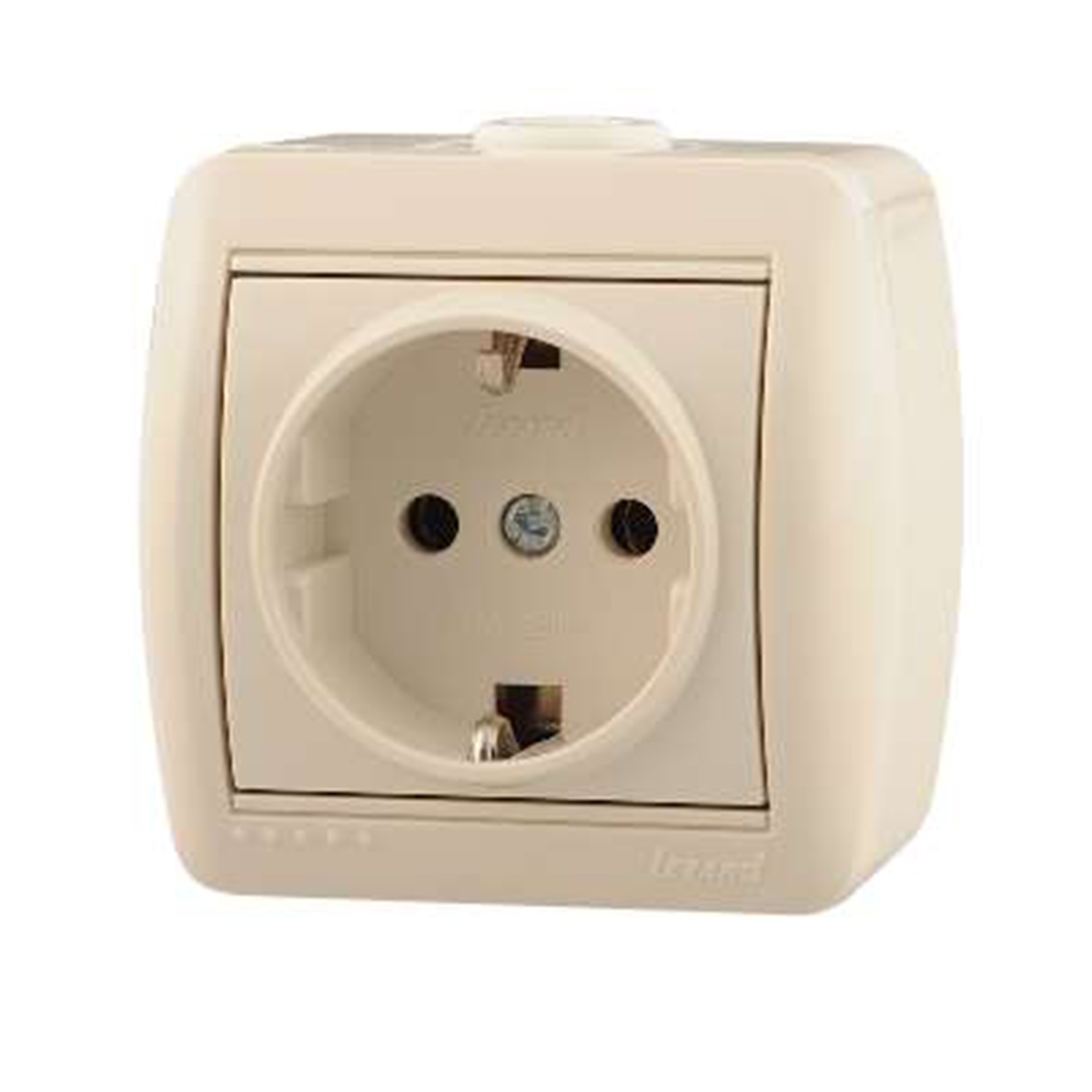 Розетка открыт. уст. "nata" 1 местн. с заземл. (керамика) кремовый (1/10/120) "lezard" 710-0300-122