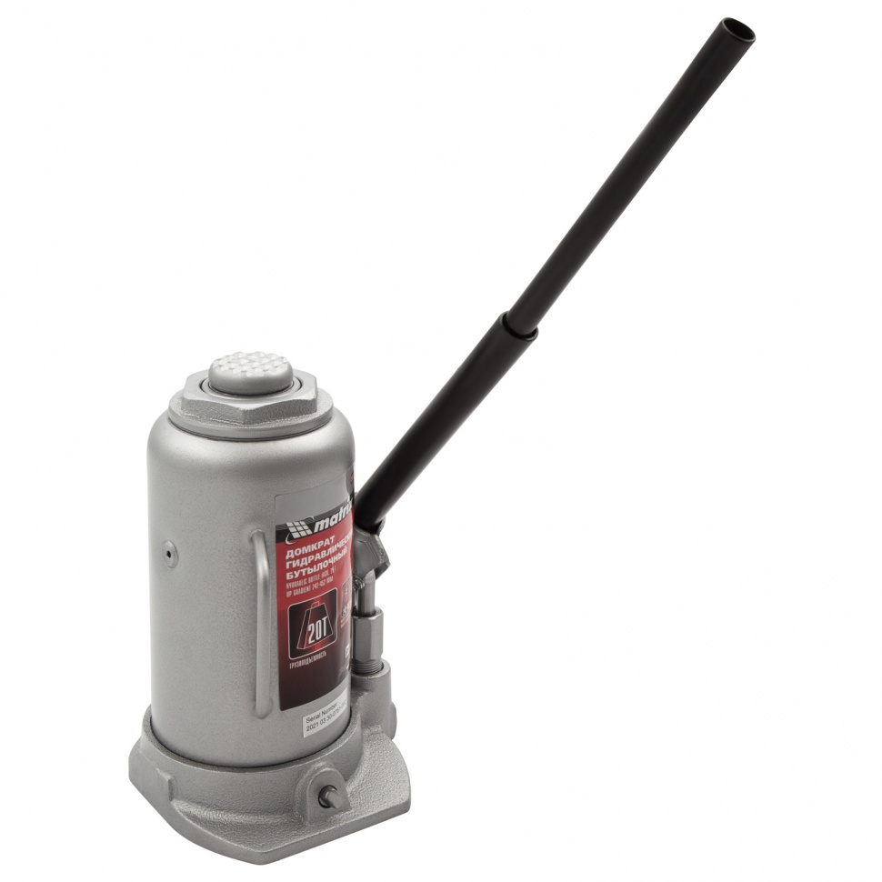 Домкрат гидравлический бутылочный, 20 т, высота подъема 242-452 мм Matrix (50731)