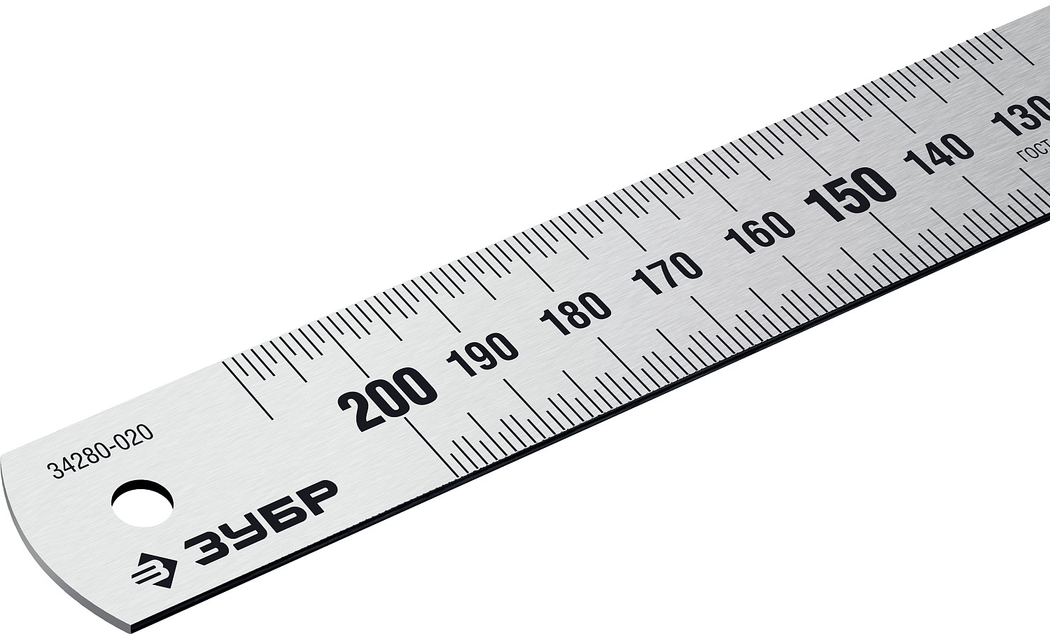 ЗУБР Про-20, длина 0.20 м, усиленная нержавеющая линейка, Профессионал (34280-020)