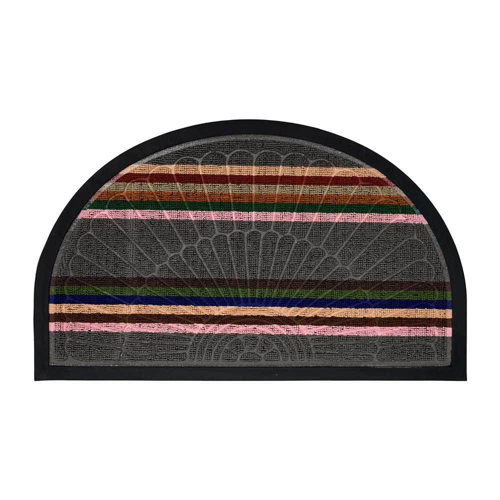 Коврик придверный "comfort" полукруглый 45*75 см (серый) (1/15) "vortex" 22387