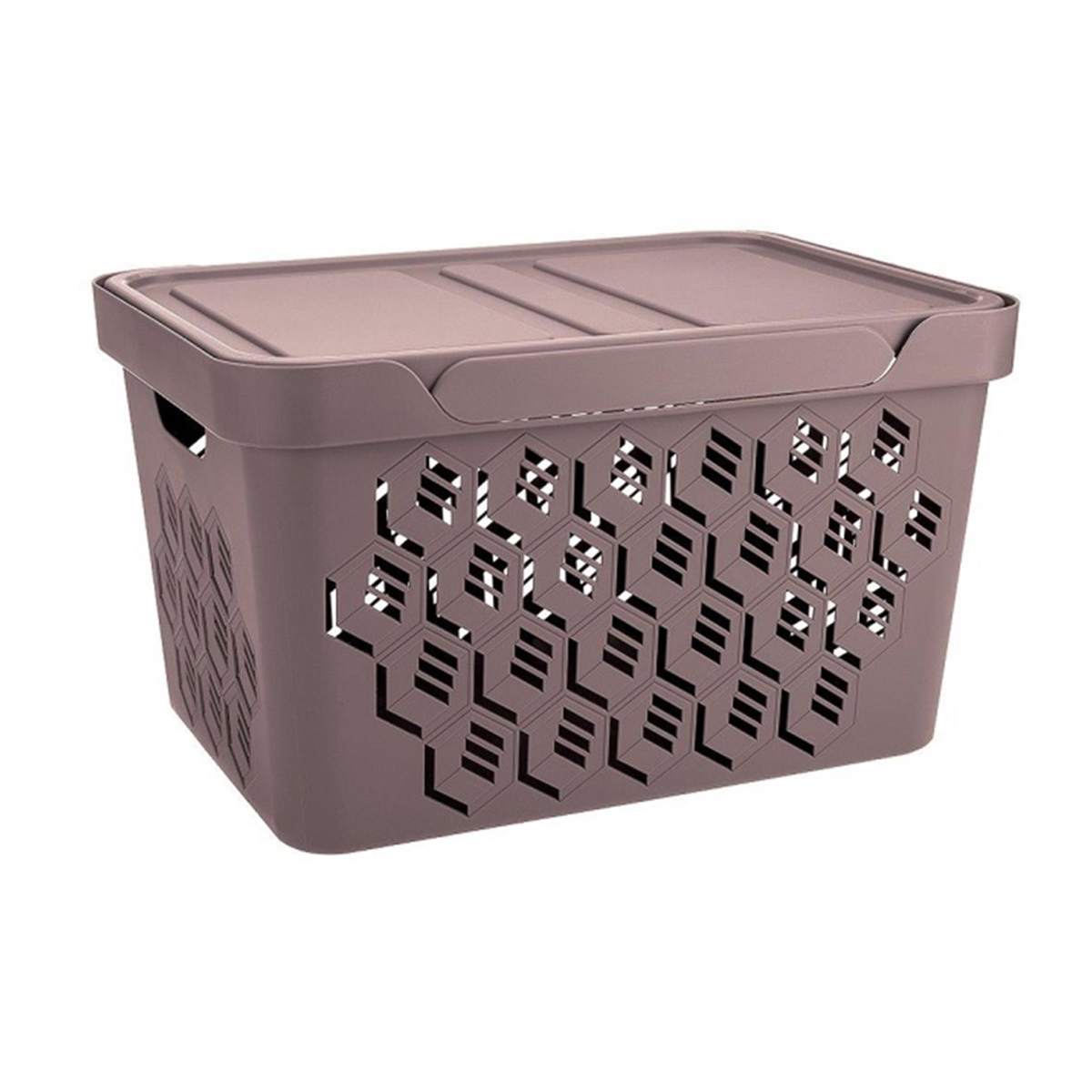 Ящик универс. с крышкой "deluxe" 380*276*220 мм 18 л (коричневый) (1/8) "бытпласт"