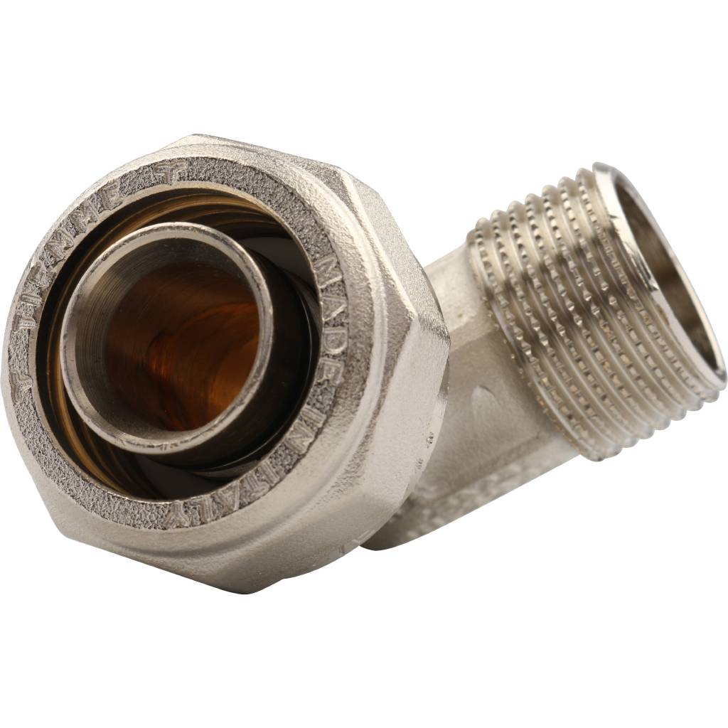 Угол переходной 26 х 3/4'' НР обжимной TIEMME для металлопластиковых труб