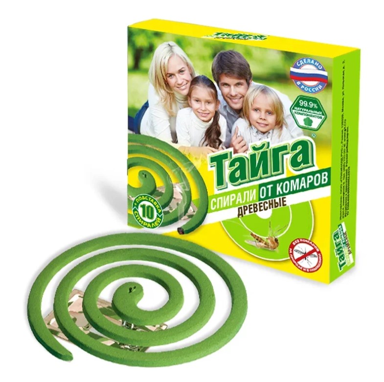 Средство от комаров "тайга" спирали древесные 10 шт. (1/30)