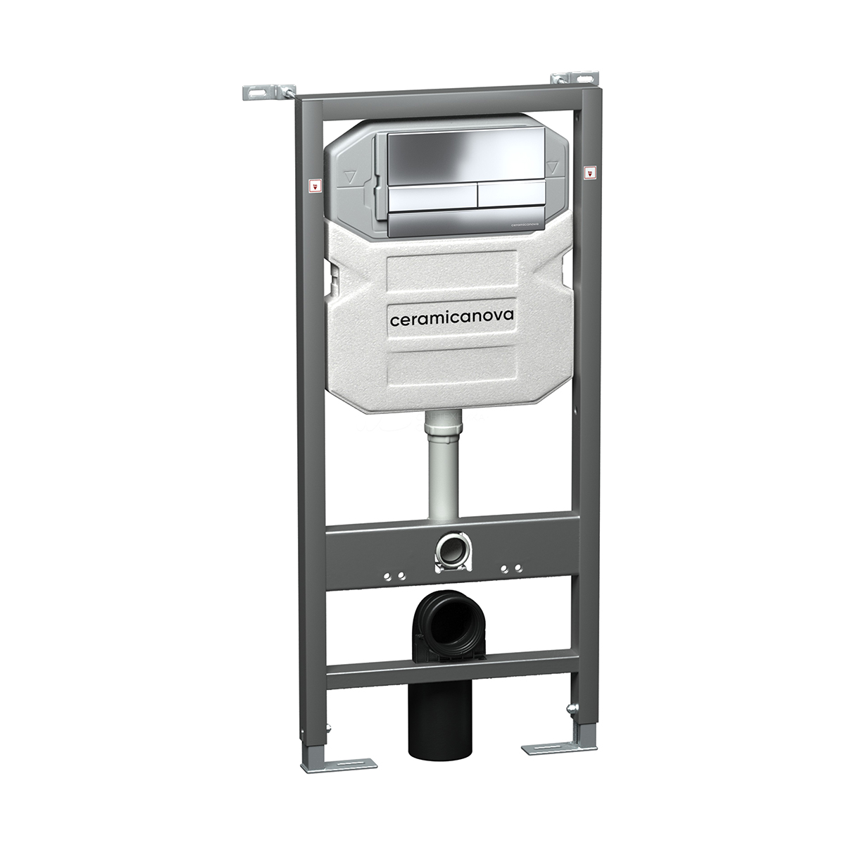 Инсталляция рамная для подвесного унитаза "envision" с кнопкой flat (хром) "ceramica nova" cn1002ch