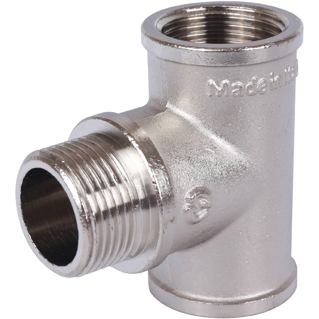 Тройник резьбовой ВН 3/4" никель STOUT