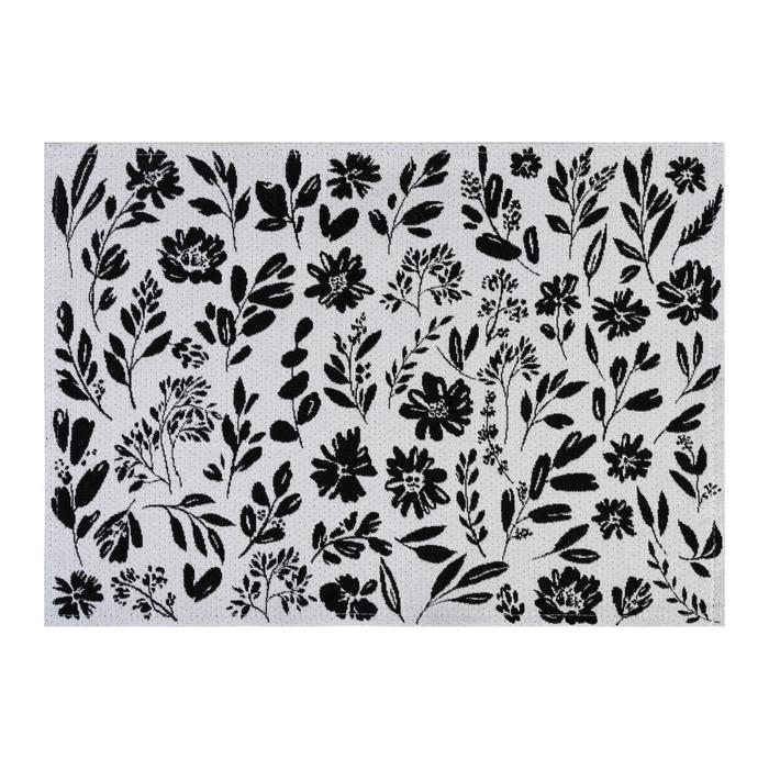 Салфетка сервировочная "этель" flowers black 30*45 см (1/35) 6705302