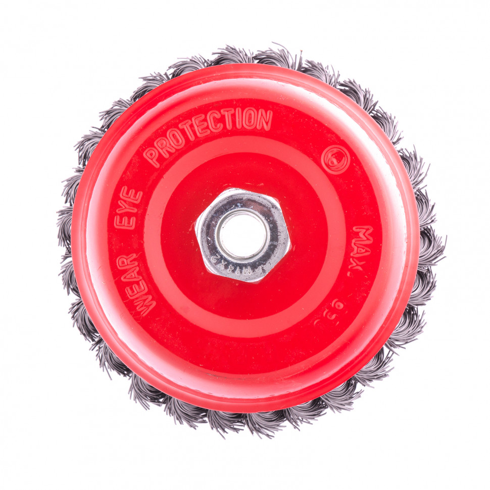 Щетка для УШМ, 125 мм, М14, "чашка", крученая проволока 0.5 мм Matrix (74627)