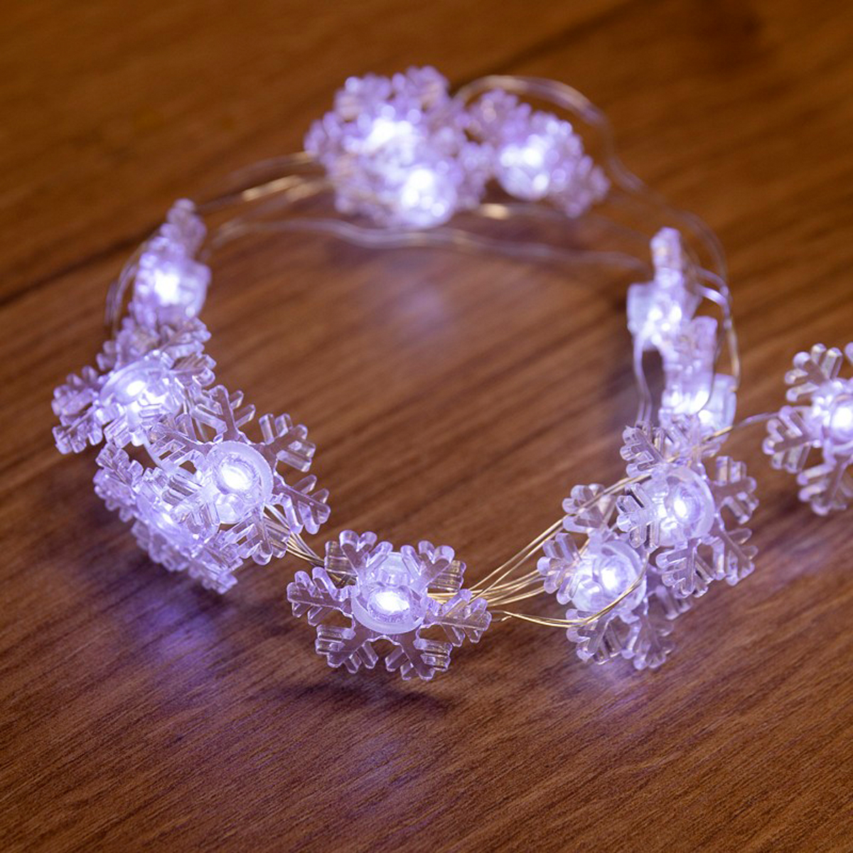 Электрогирлянда "снежинки" 2 м, 20 белых ламп (1/50) "neon-night" 303-010