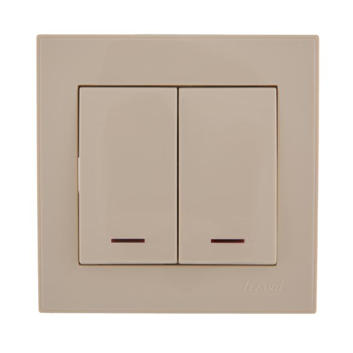 Выключатель "rain" 2-х кл. с индикатором, кремовый (1/10/120) "lezard" 703-0303-112