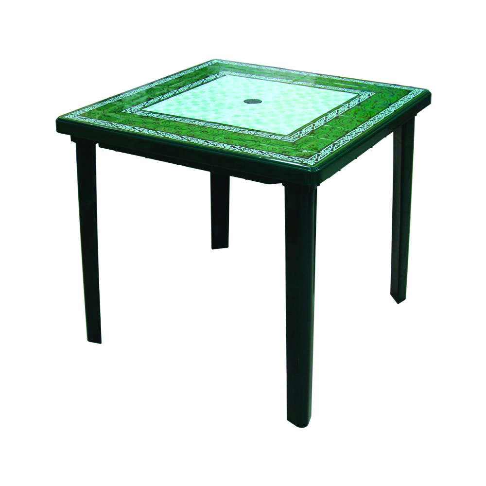 Стол пласт. квадрат."малахит" 80*80*74 см (зеленый) (1) "альтернатива" м3014