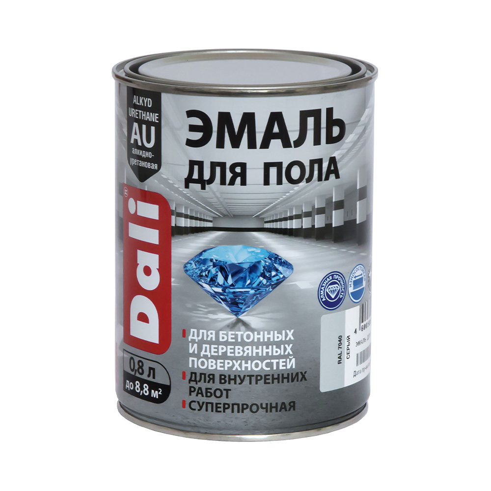 Эмаль "dali" для пола  база a  0,8 л (6) "рогнеда"