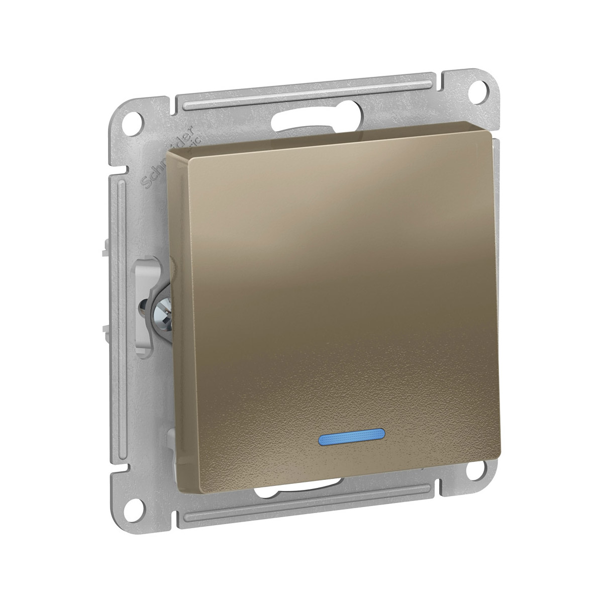 Выключатель "atlasdesign" 1 кл. с индикатором (механизм) 10а, шампань (1/10/60) "schneider"