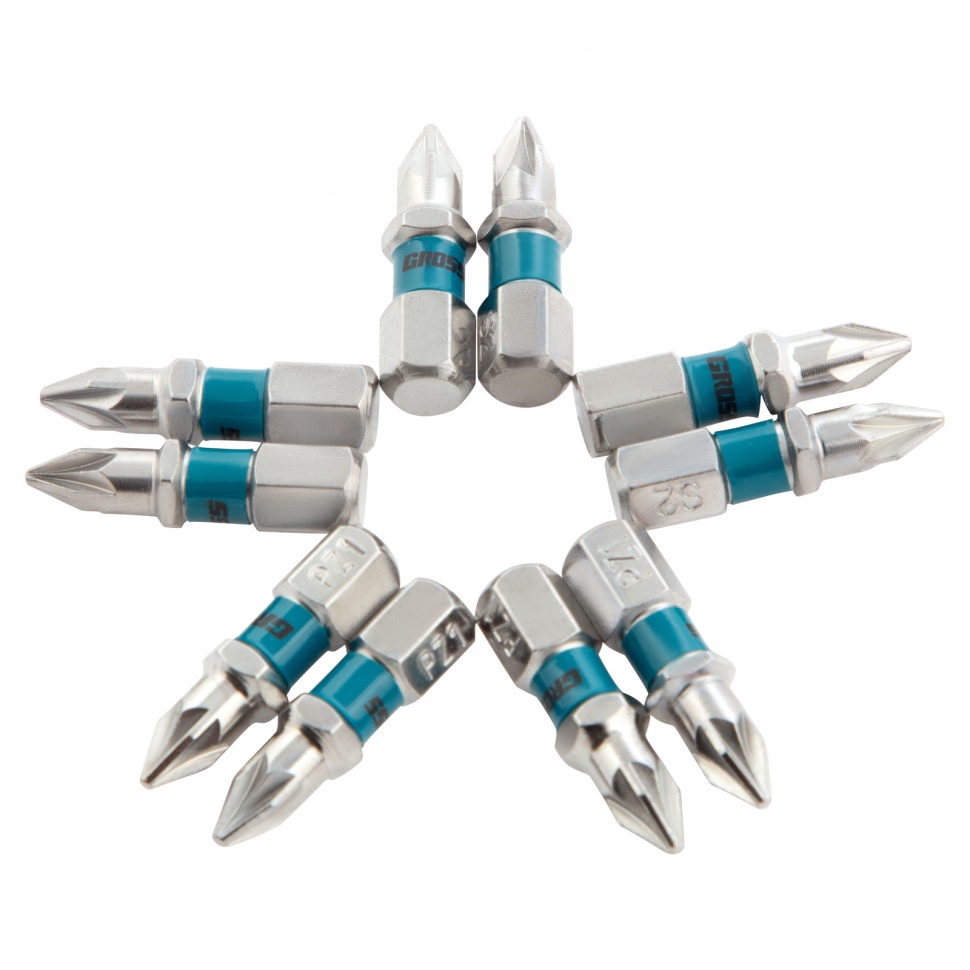 Набор бит РZ1 х 25, сталь S2, 10 шт. Gross (11339)