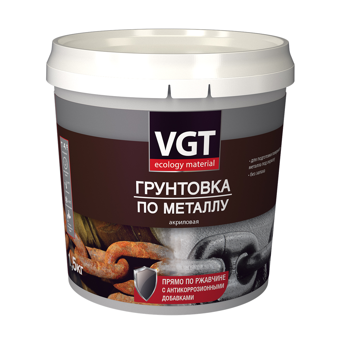 Грунтовка вд-ак-0301 по металлу серая 1 кг (6) "вгт"